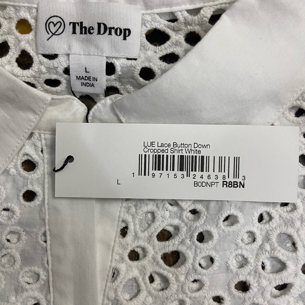Elegant White Eyelet Crop Top - Picture 9 of 11